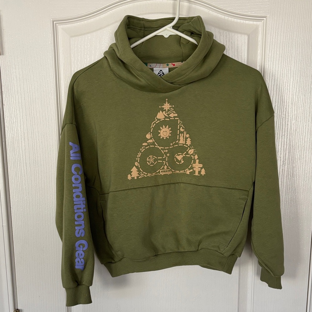 Kids Nike Green All Conditions Gear ACG Hoodie